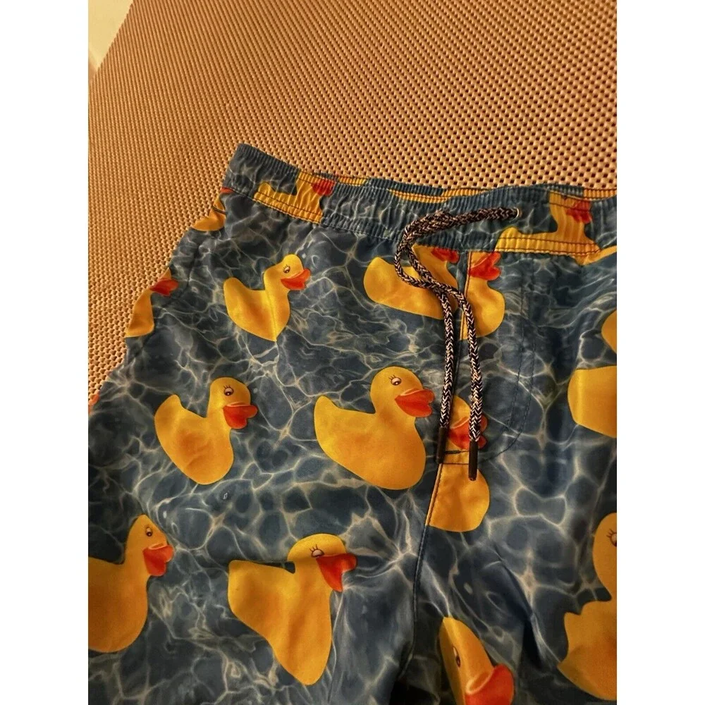 Neff Swim Trunks Shorts‎ Mens Size Small Rubber Duck Drawstring Elastic Waist S